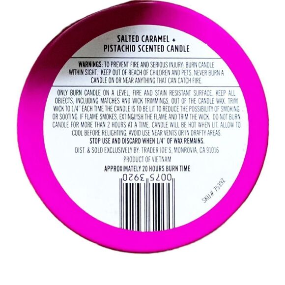 Set of 2 Trader Joe’s Brazil Nut Body Butter & Salted Caramel + Pistachio Candle - Picture 3 of 10
